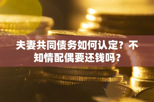 武汉夫妻共同债务如何认定？不知情配偶要还钱吗？