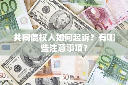 武汉共同债权人如何起诉？有哪些注意事项？