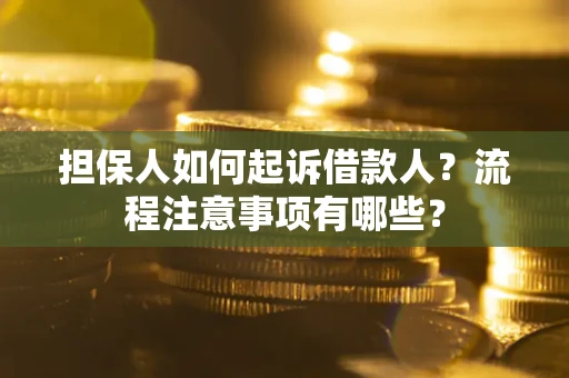 武汉担保人如何起诉借款人？流程注意事项有哪些？
